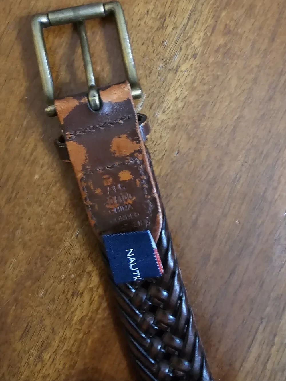 Nautica Braided Leather Belt - Dark Brown